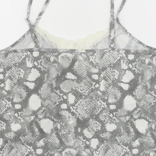 love to lounge   Womens Grey Animal Print  Basic Tank Size 10
