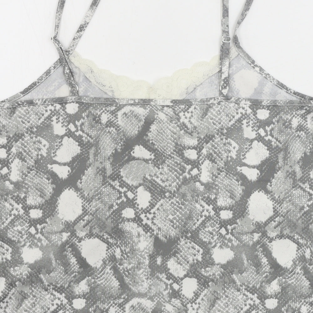 love to lounge   Womens Grey Animal Print  Basic Tank Size 10