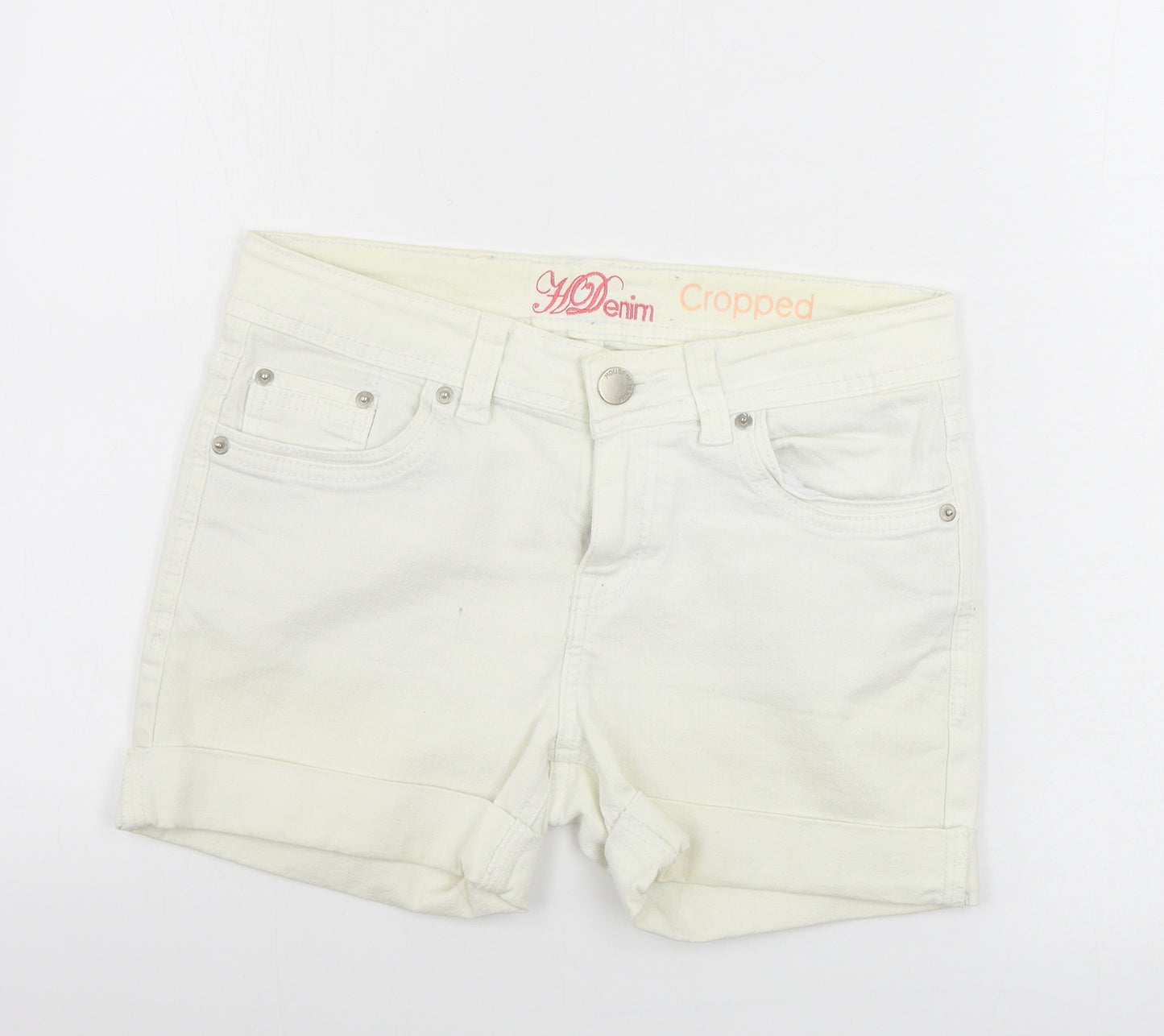 Preworn Womens Ivory   Cut-Off Shorts Size 10