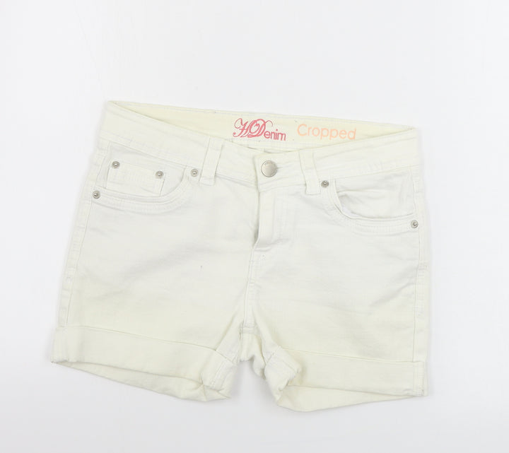 Preworn Womens Ivory   Cut-Off Shorts Size 10