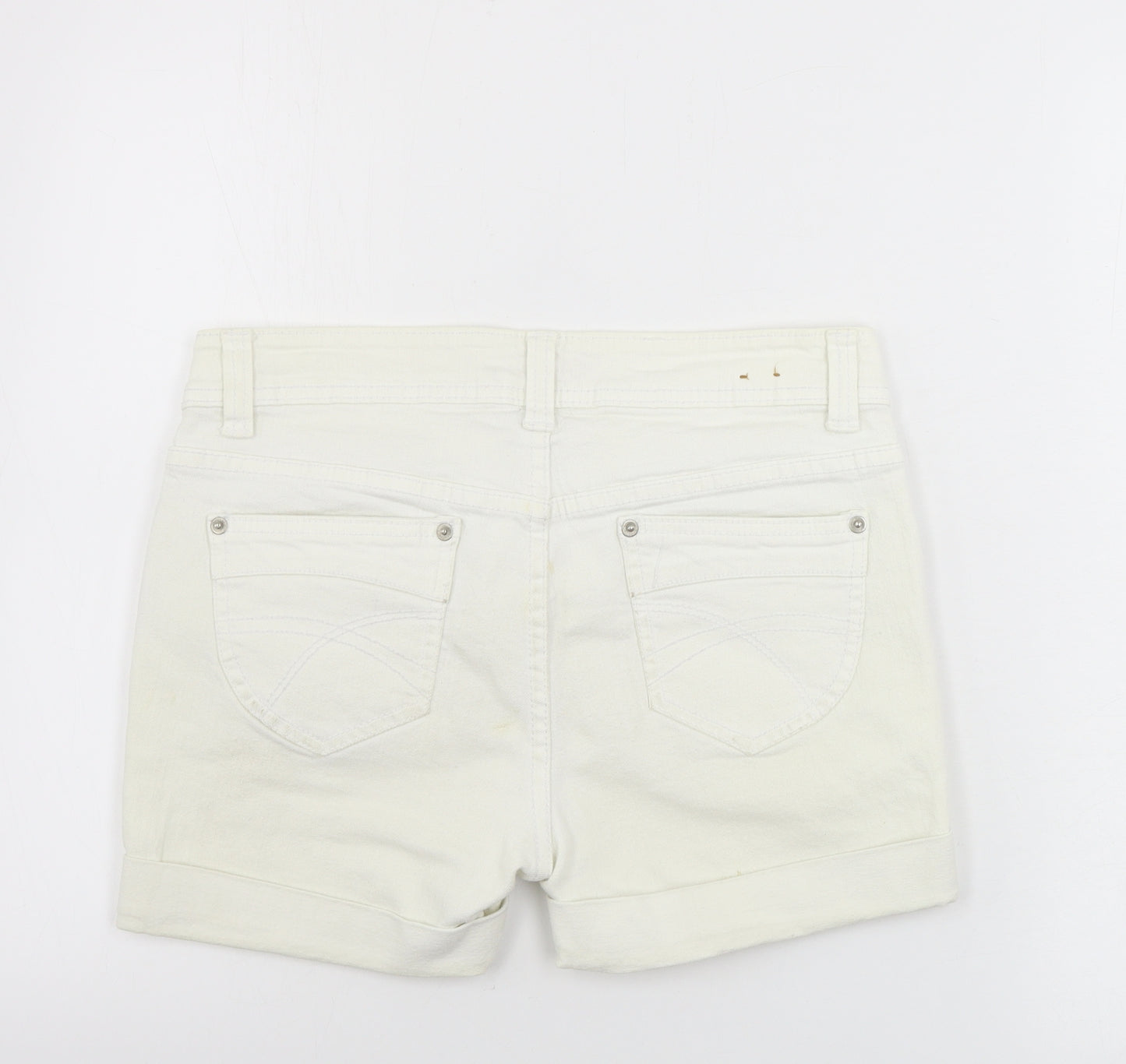 Preworn Womens Ivory   Cut-Off Shorts Size 10
