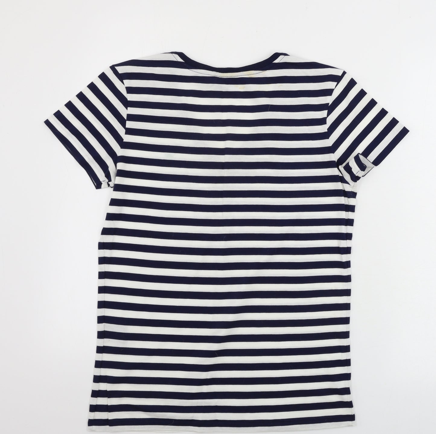 Ralph Lauren  Womens White Striped  Basic T-Shirt Size M
