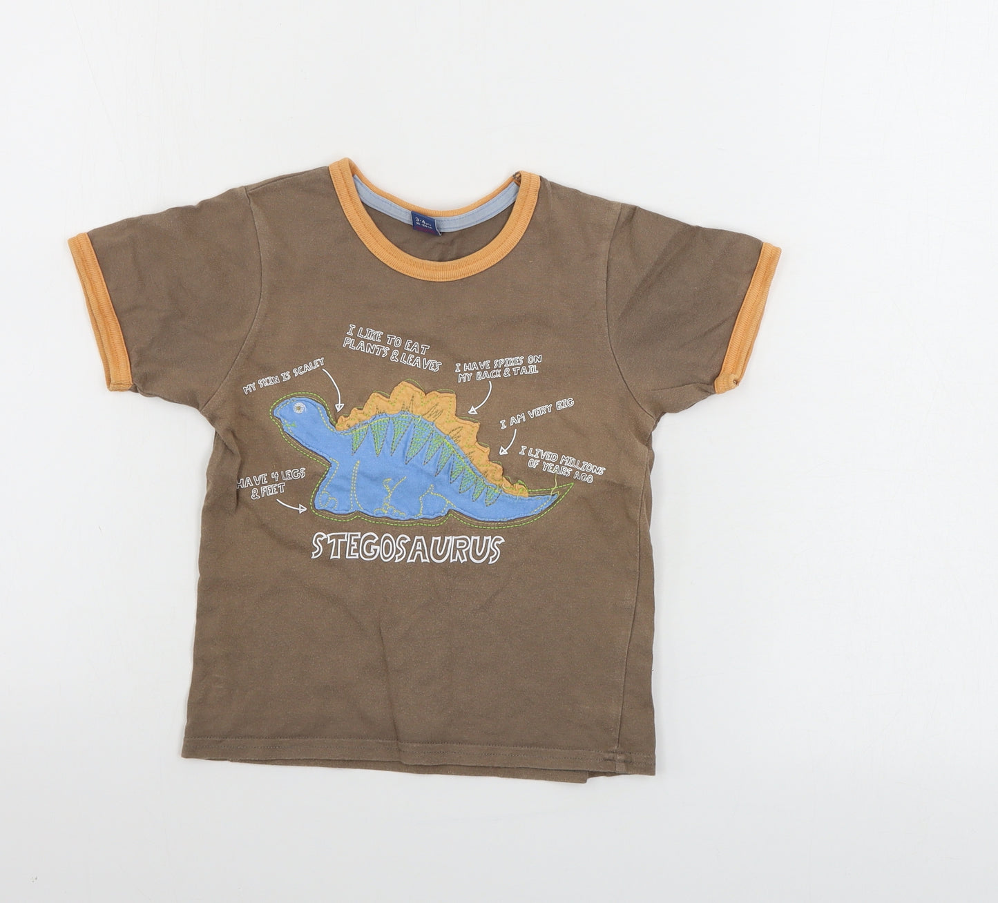 TU Boys Brown   Basic T-Shirt Size 3-4 Years