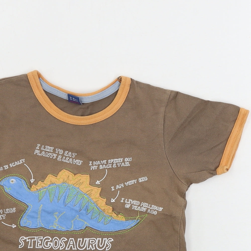 TU Boys Brown   Basic T-Shirt Size 3-4 Years