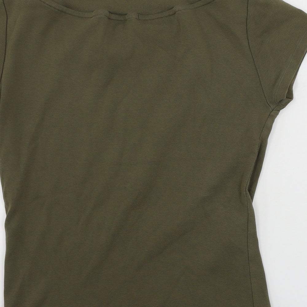 Marks and Spencer  Womens Brown Houndstooth  Basic T-Shirt Size M