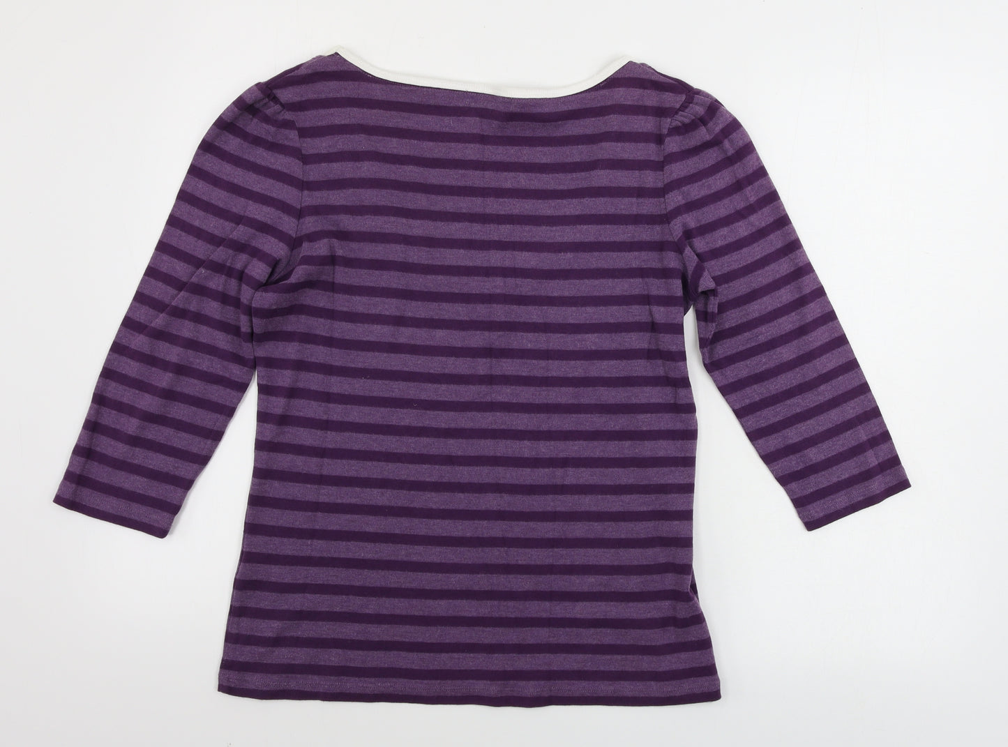 Marks and Spencer  Womens Purple Striped  Basic T-Shirt Size 12