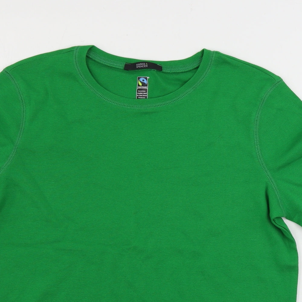 Marks and Spencer  Womens Green   Basic T-Shirt Size 14