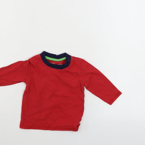 Hullabaloo   Boys Red   Basic T-Shirt Size 9-12 Months