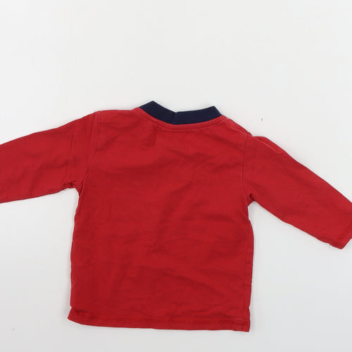 Hullabaloo   Boys Red   Basic T-Shirt Size 9-12 Months