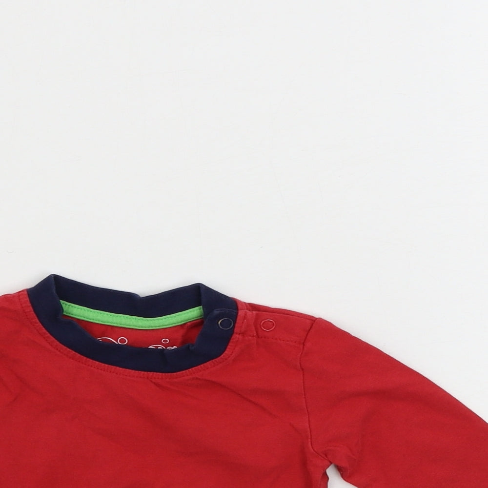 Hullabaloo   Boys Red   Basic T-Shirt Size 9-12 Months
