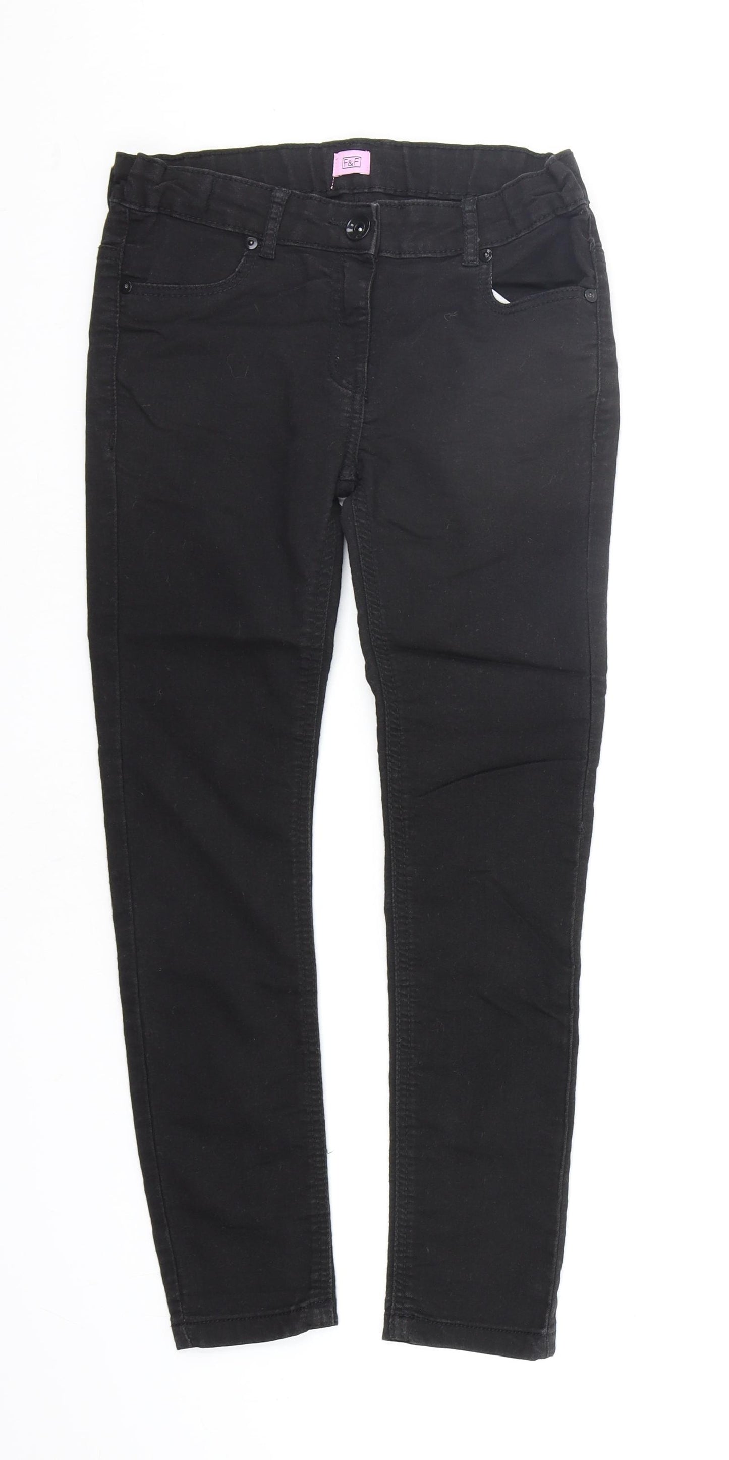 F&F Girls Black   Straight Jeans Size 11-12 Years