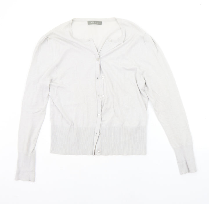 Oasis Womens Grey Cardigan Jumper Size L