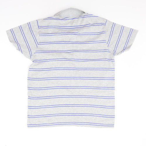 TEX Mens Grey Striped   Polo Size M