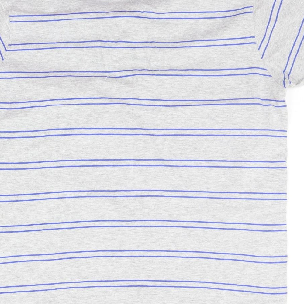 TEX Mens Grey Striped   Polo Size M