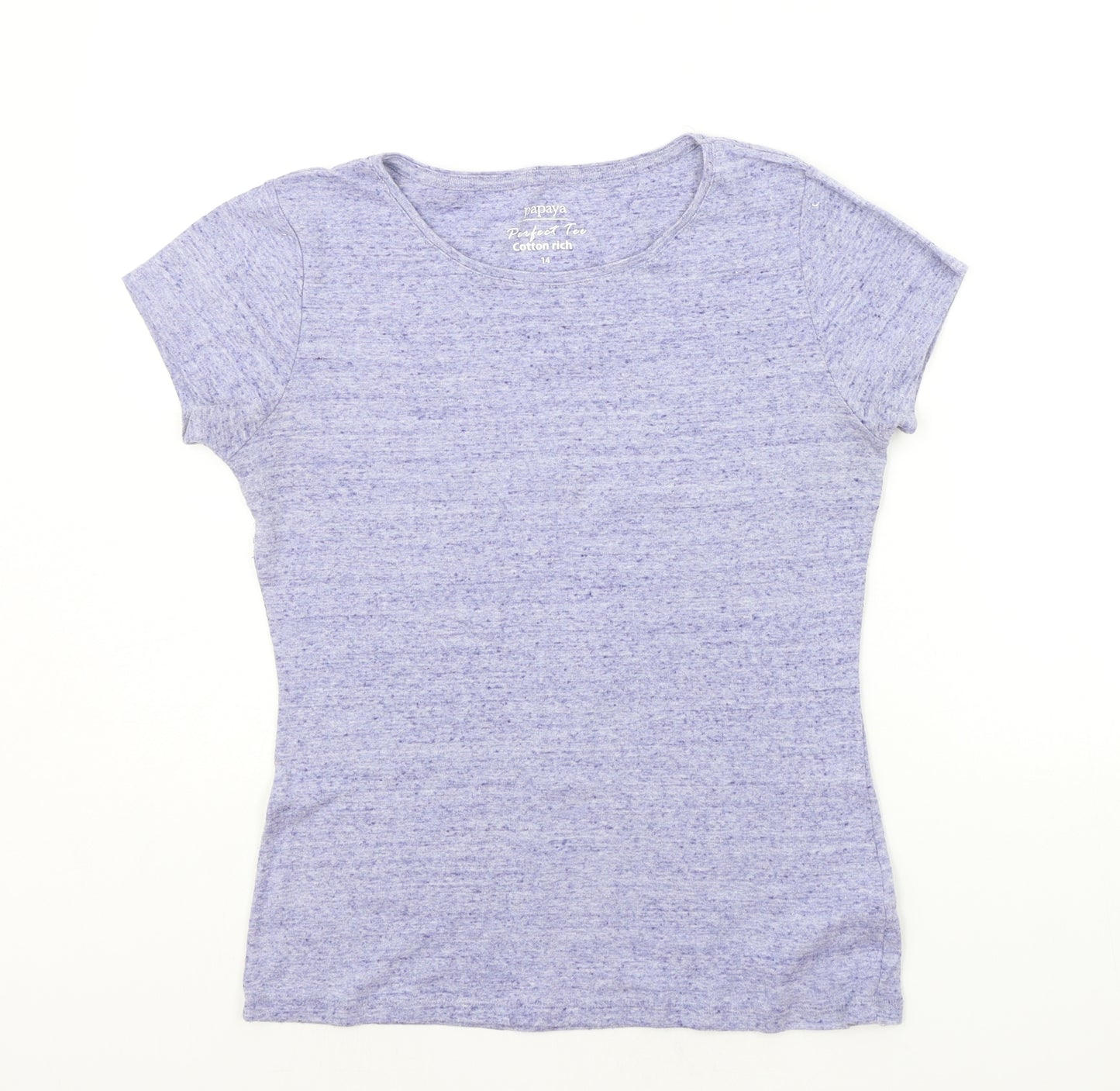Papaya Womens Blue   Basic T-Shirt Size 14