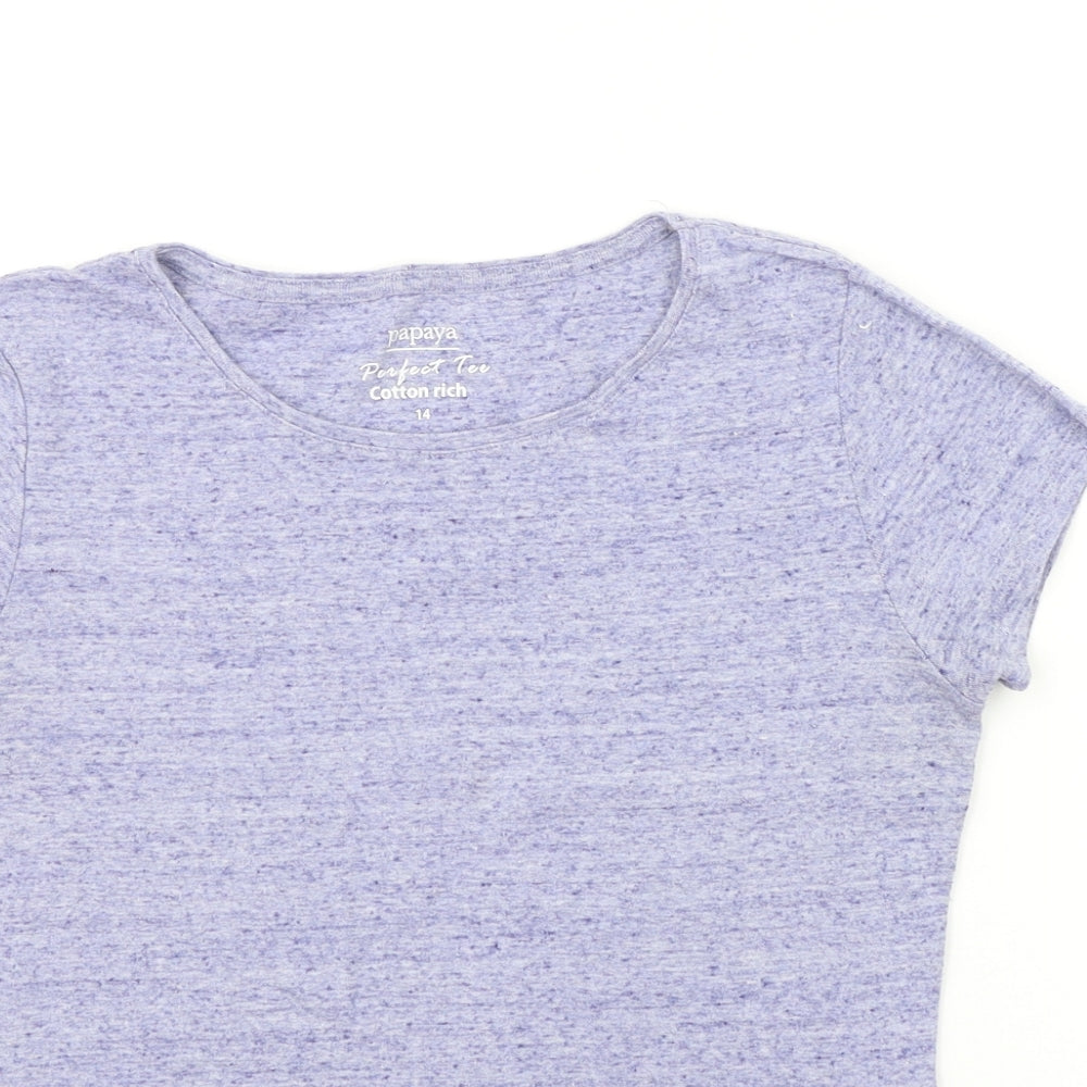 Papaya Womens Blue   Basic T-Shirt Size 14