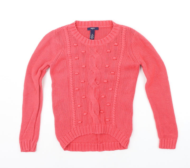 Gap Girls Orange   Pullover Jumper Size 10-11 Years