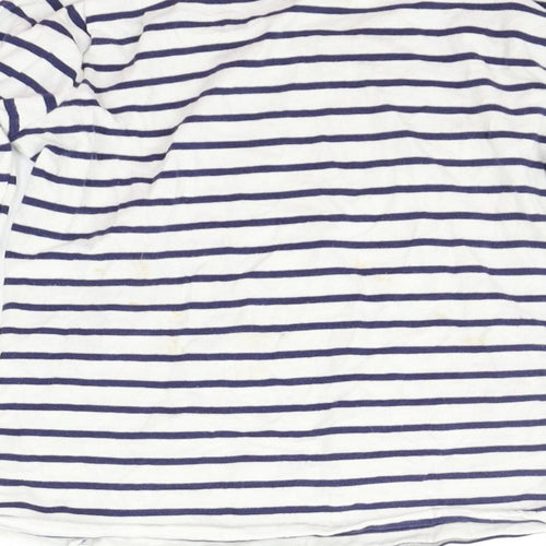 Matalan Girls White Striped  Basic T-Shirt Size 8-9 Years