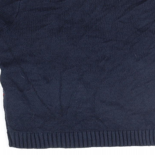 Peppers Girls Blue Geometric  Pullover Jumper Size 6-7 Years  - Christams