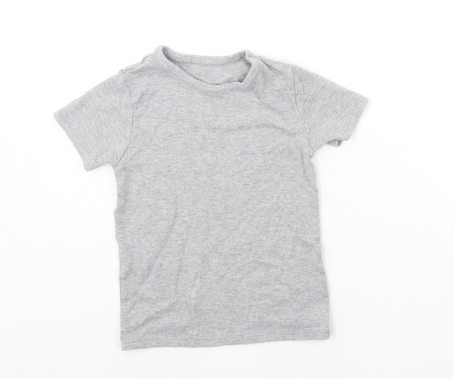 Marks and Spencer Boys Grey Houndstooth  Basic T-Shirt Size 6-7 Years