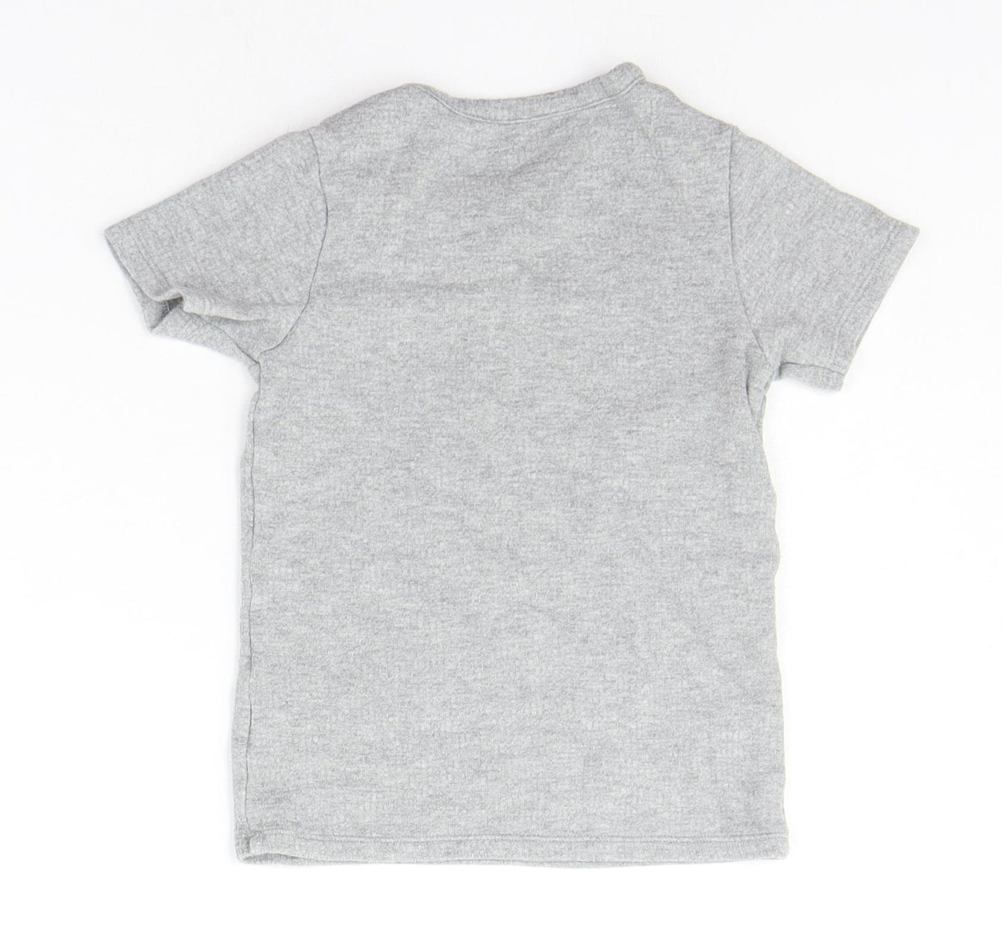 Marks and Spencer Boys Grey Houndstooth  Basic T-Shirt Size 6-7 Years