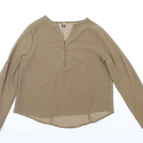 Preworn Womens Green   Basic Button-Up Size M