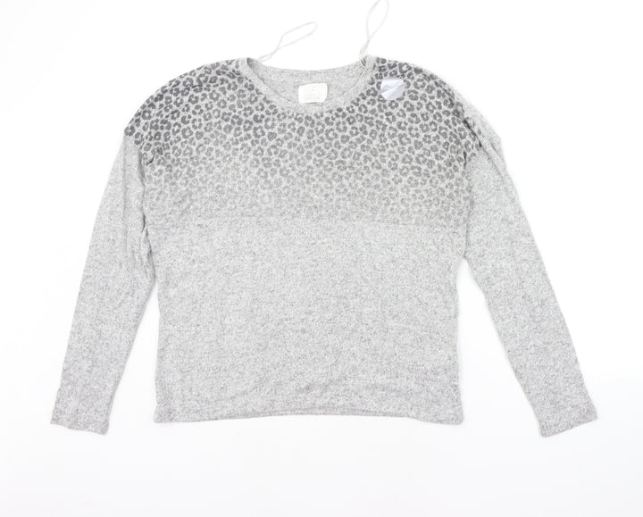 Matalan Womens Grey Animal Print  Pullover Jumper Size S