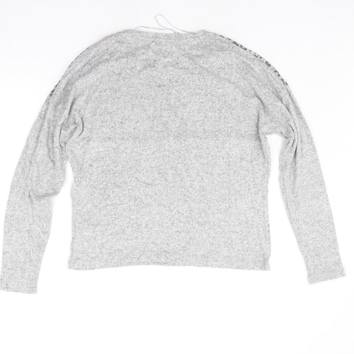 Matalan Womens Grey Animal Print  Pullover Jumper Size S