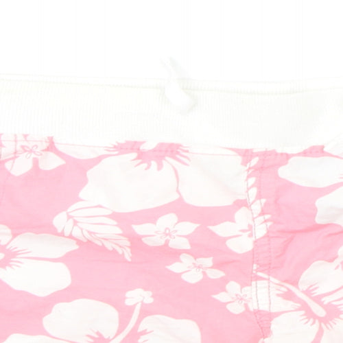 Denim & Co. Womens Pink Floral  Cut-Off Shorts Size 20