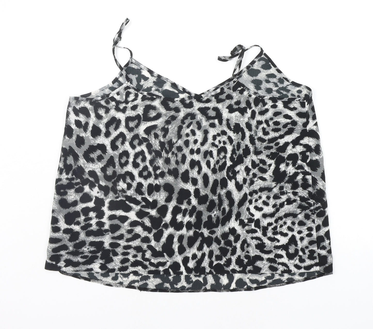 George Womens Grey Animal Print  Basic Tank Size 18