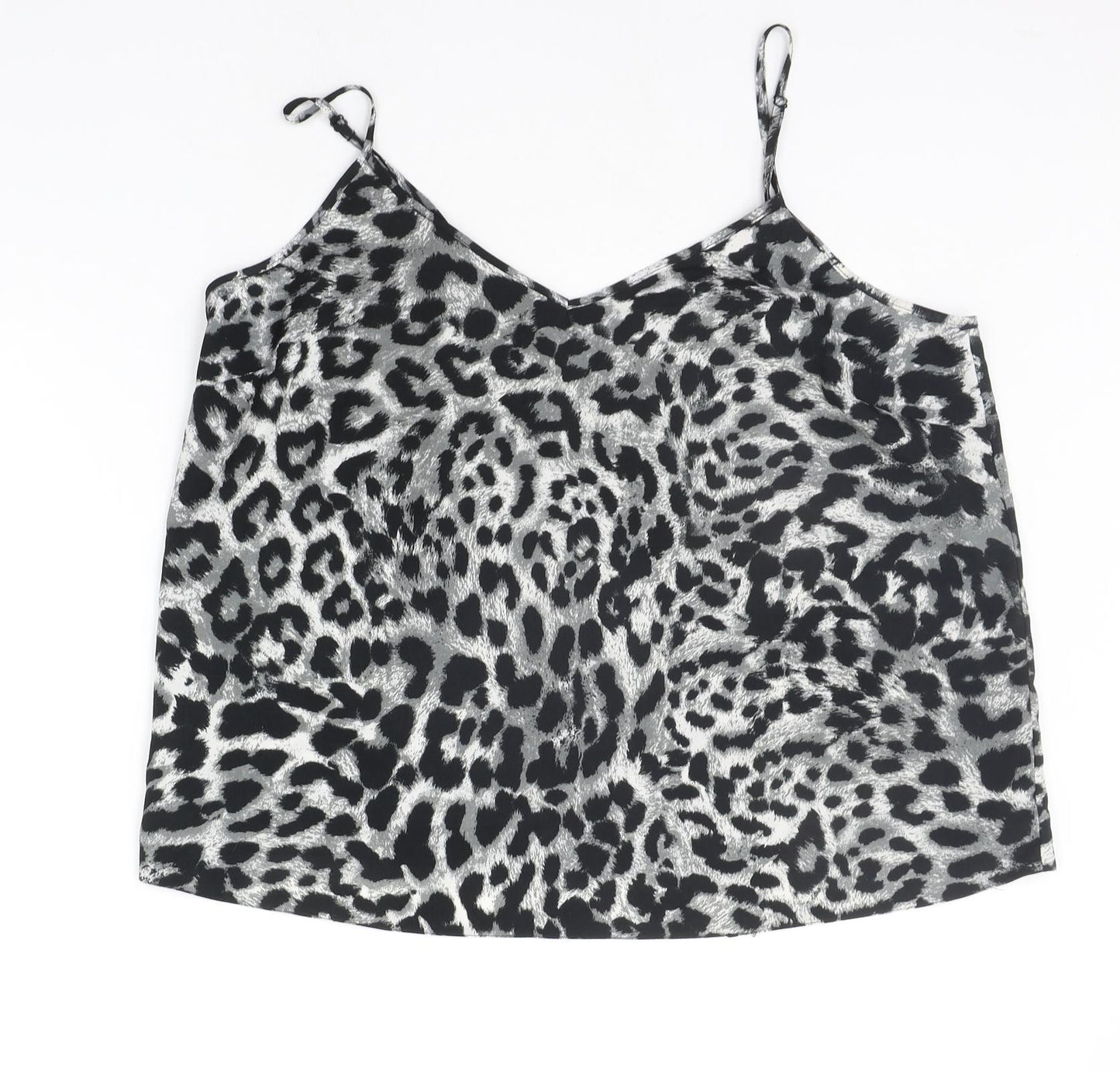 George Womens Grey Animal Print  Basic Tank Size 18