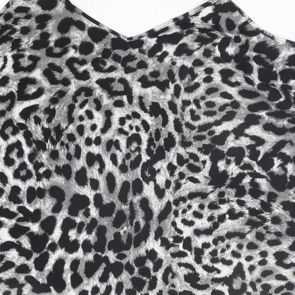 George Womens Grey Animal Print  Basic Tank Size 18
