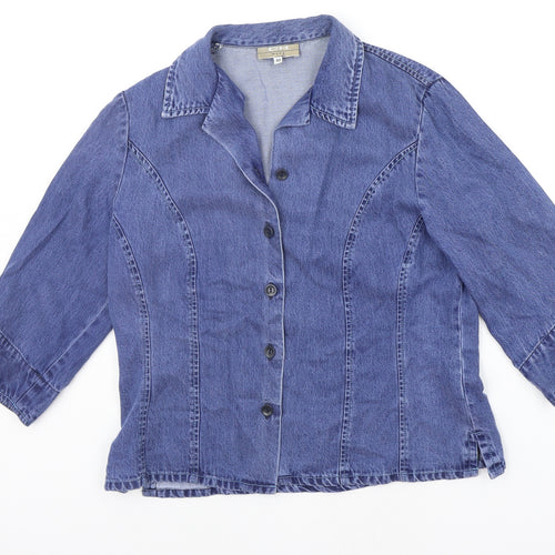 ch moda Womens Blue Houndstooth  Jacket  Size 14
