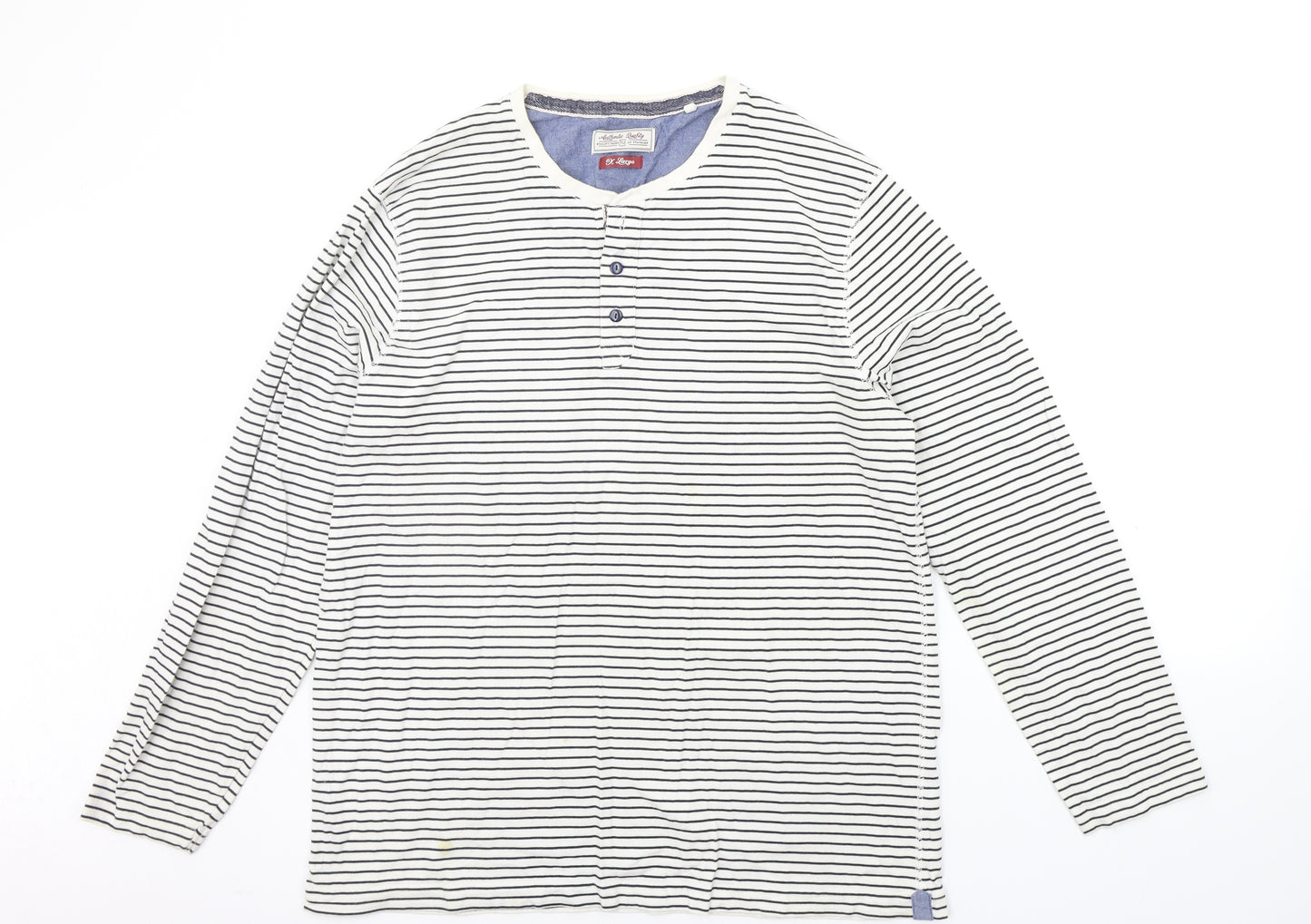 TU Mens White Striped   T-Shirt Size XL