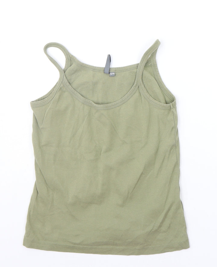 Wardrobe Essentials Girls Green   Basic Tank Size 12 Years