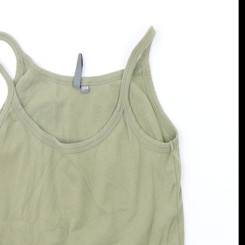 Wardrobe Essentials Girls Green   Basic Tank Size 12 Years