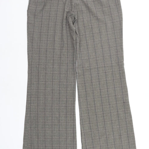 Warehouse Womens Brown Check  Trousers  Size 12 L29 in