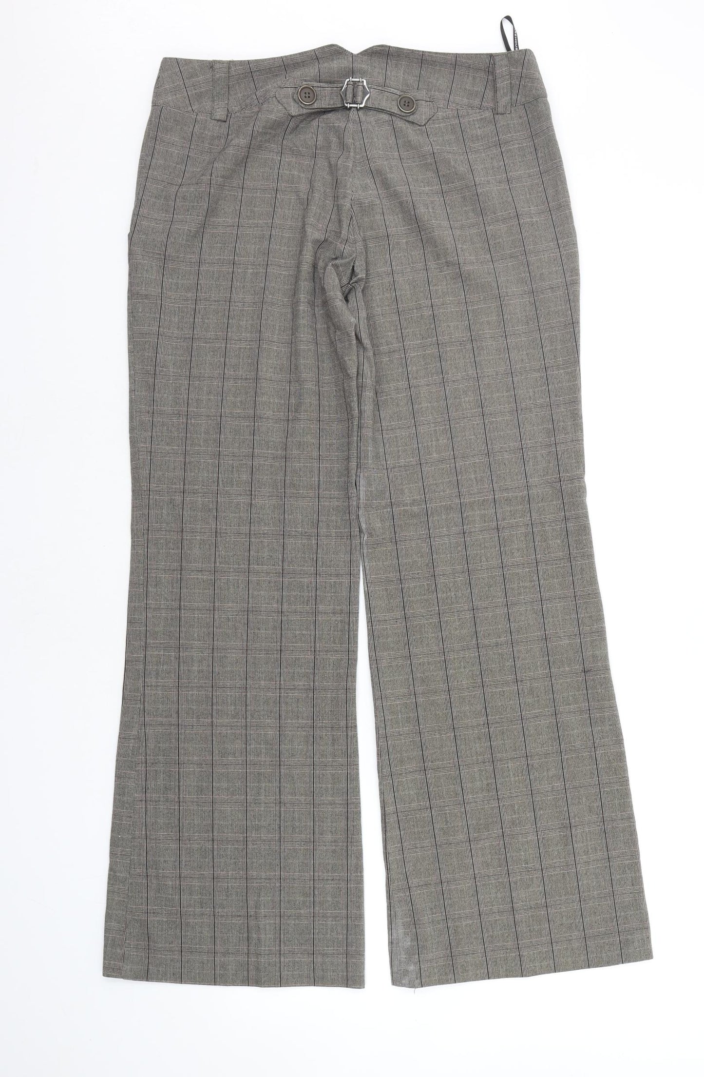 Warehouse Womens Brown Check  Trousers  Size 12 L29 in