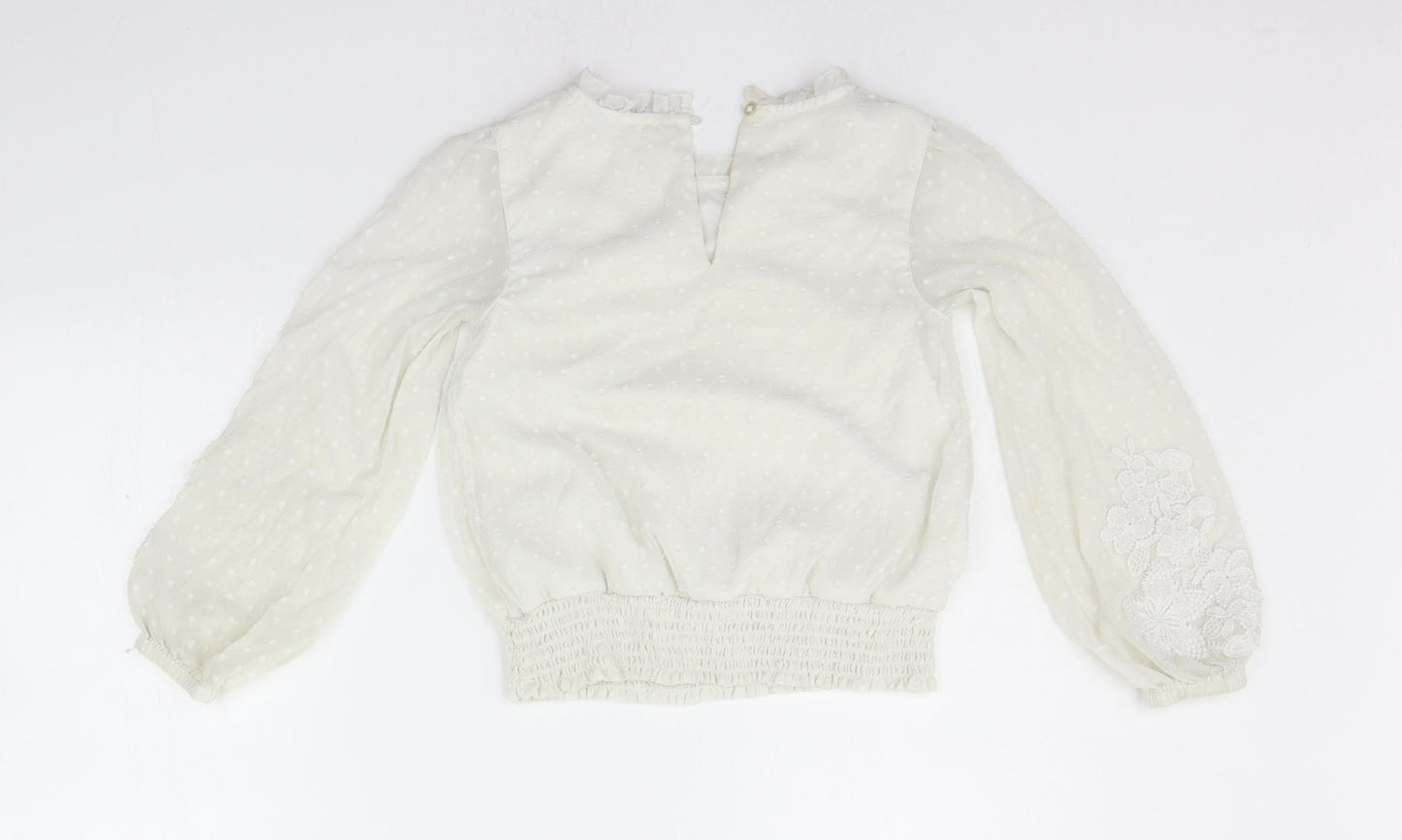 George Girls White   Basic Button-Up Size 7-8 Years