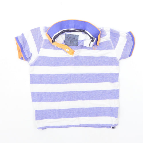 Crew Clothing Boys Blue Striped  Basic Button-Up Size 8-9 Years