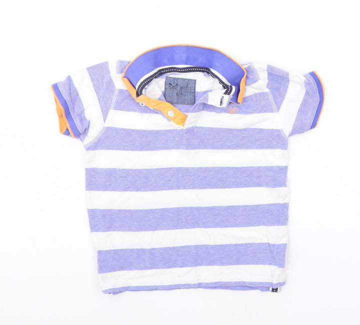 Crew Clothing Boys Blue Striped  Basic Button-Up Size 8-9 Years