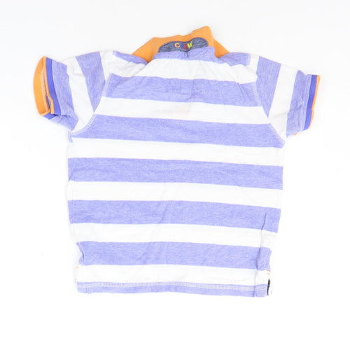 Crew Clothing Boys Blue Striped  Basic Button-Up Size 8-9 Years