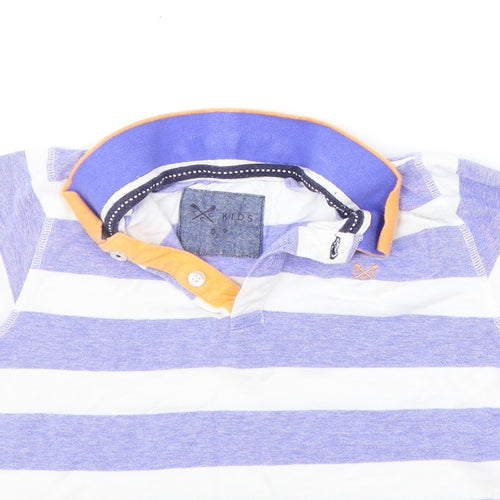 Crew Clothing Boys Blue Striped  Basic Button-Up Size 8-9 Years