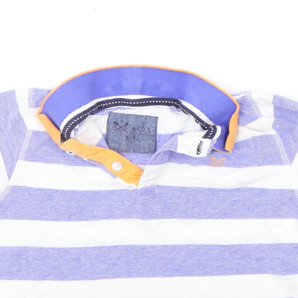 Crew Clothing Boys Blue Striped  Basic Button-Up Size 8-9 Years