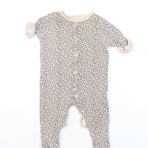 TU Baby Beige Animal Print  Babygrow One-Piece Size 3-6 Months