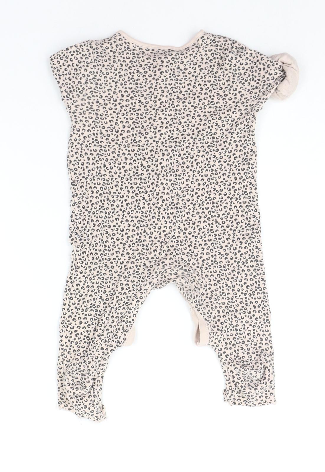 TU Baby Beige Animal Print  Babygrow One-Piece Size 3-6 Months