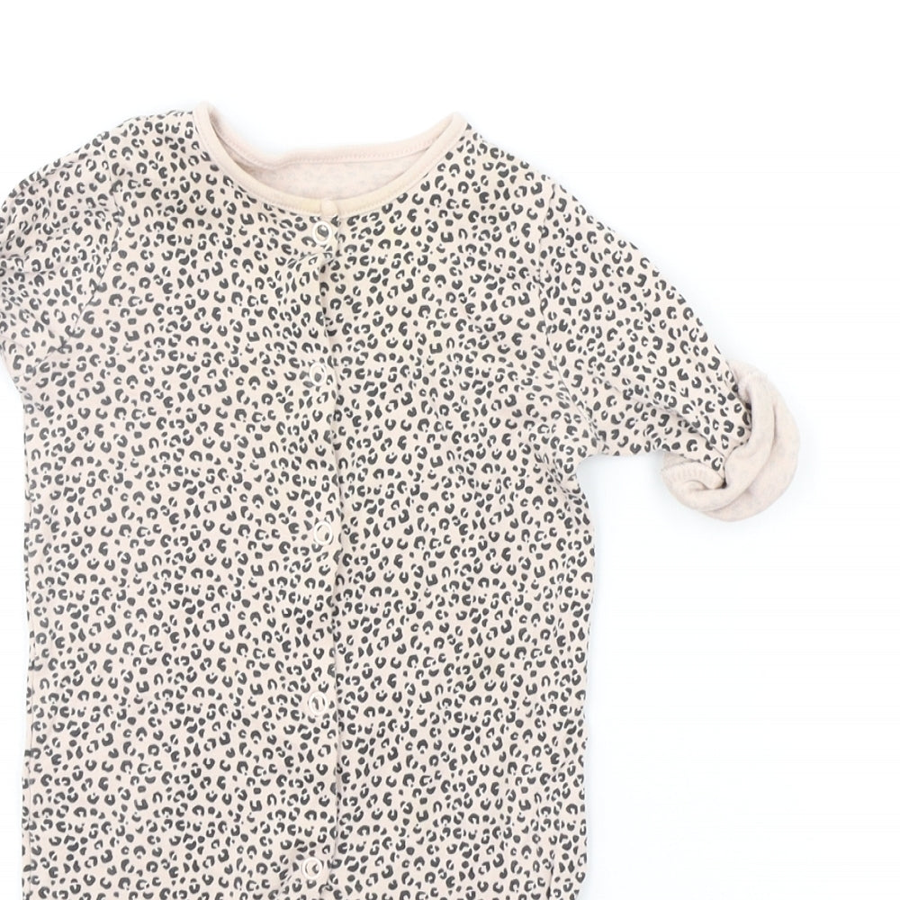 TU Baby Beige Animal Print  Babygrow One-Piece Size 3-6 Months