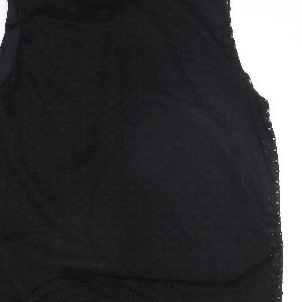 Papaya Womens Black   Basic T-Shirt Size 14