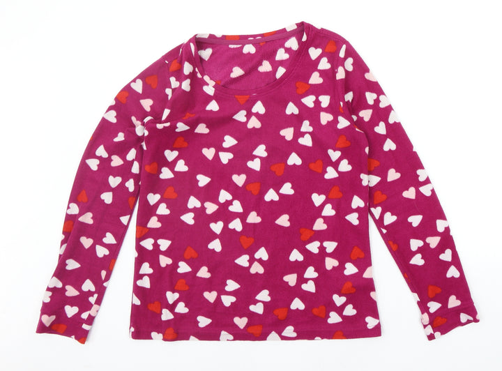 Marks and Spencer Girls Purple Geometric Top Pyjama Top Size 8 Years - HEARTS