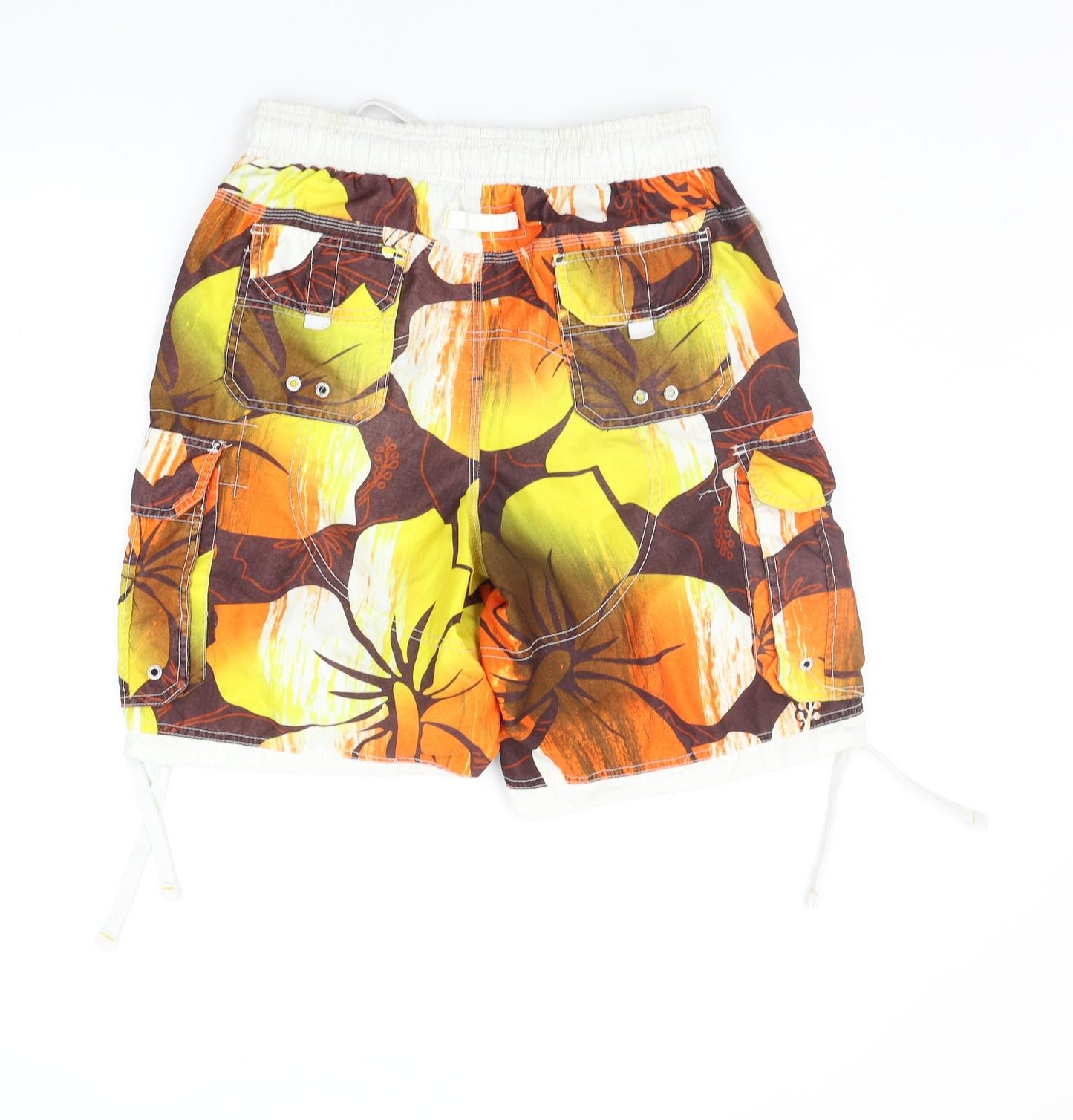 NEXT Mens Orange Geometric  Sweat Shorts Size M - SWIM SHORT
